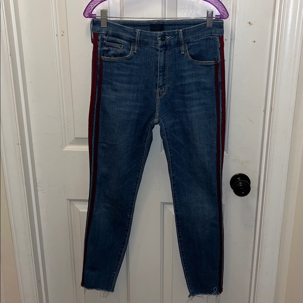 EUC - MOTHER - The Looker Ankle Fray - Keeping Love Alive Racer Wash - Sz 29